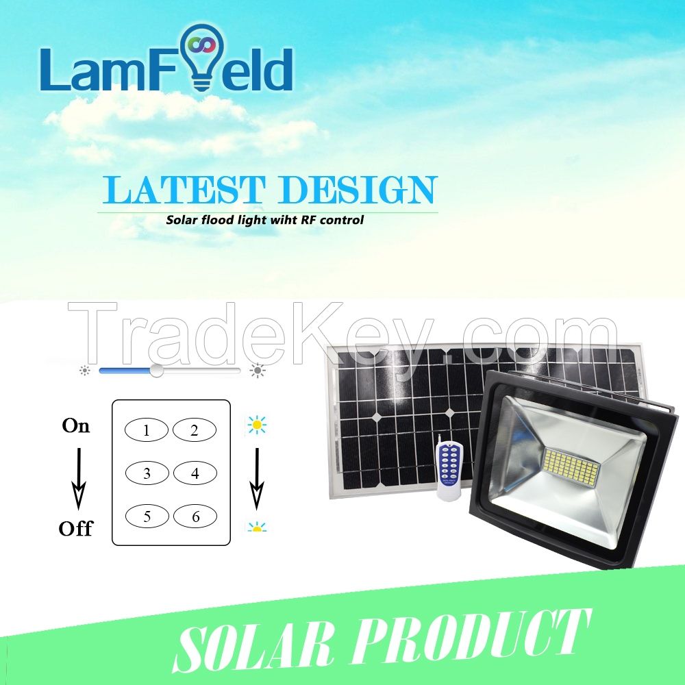 30W Outdoor LED Solar Flood Light With RF Control