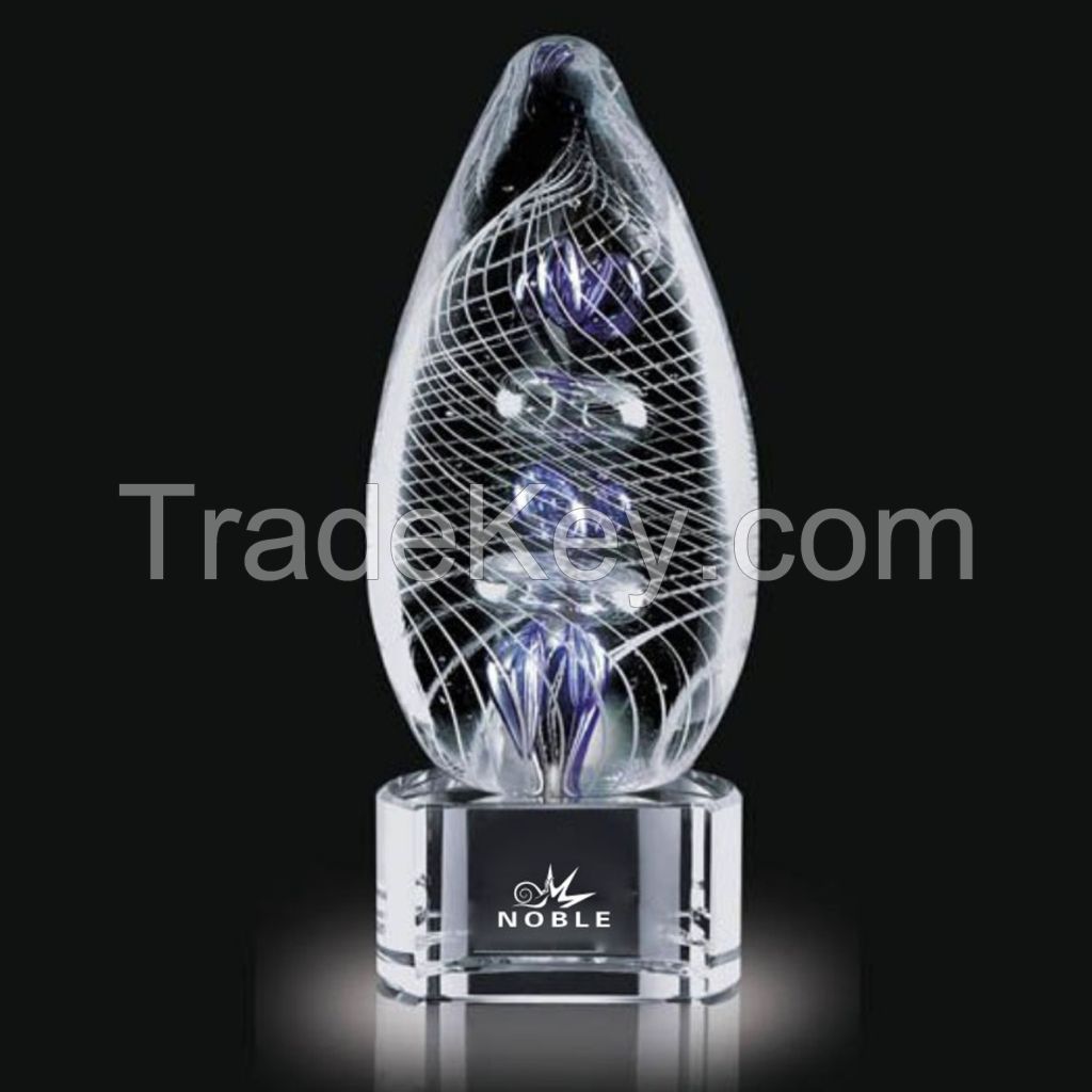 Crystal Starfish Shape Craft Color Hand Blown Glass Trophy