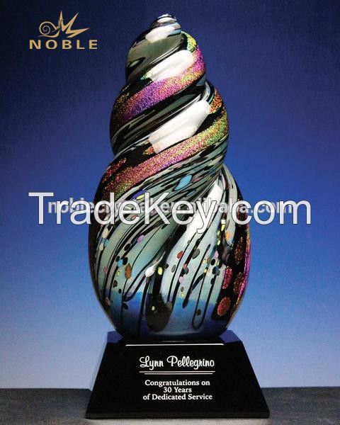 Modern Fashion Designer Home Decor Hand Blown Glass Trophy