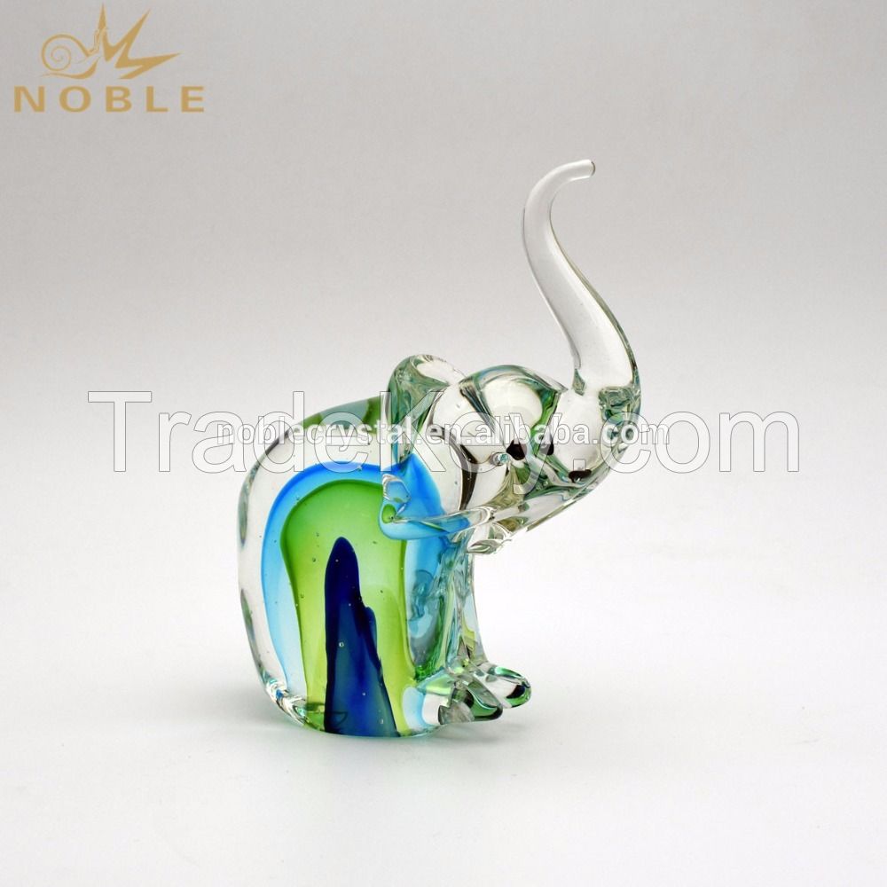 Elephant Hand Blown Glass Crystal Animal Craft Made in China as Birthday Gift