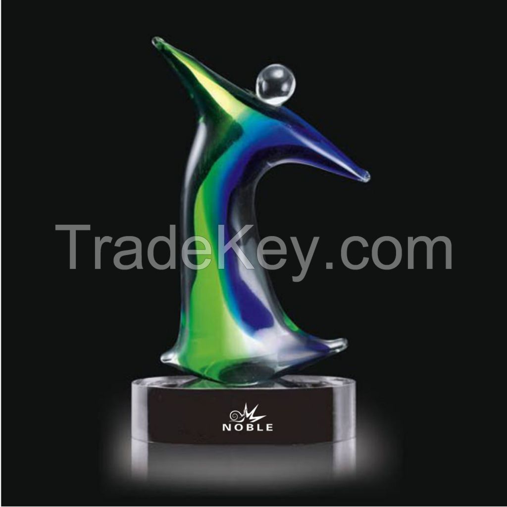 Chinese Manufacturer Hand Blown Glass Trophy  Crystal Ball for Home Decor