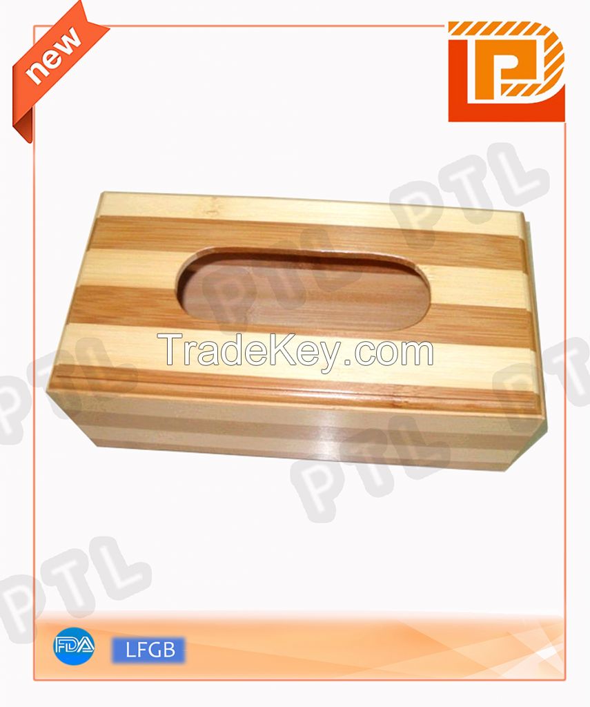 Retangular wooden tissue holder 