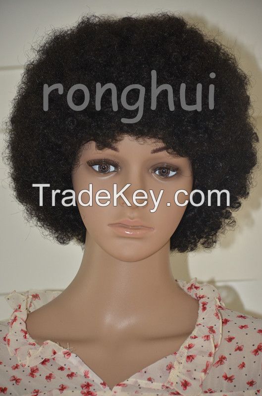 China hair factory synthetic hair wig, cheap afro wigs for black men