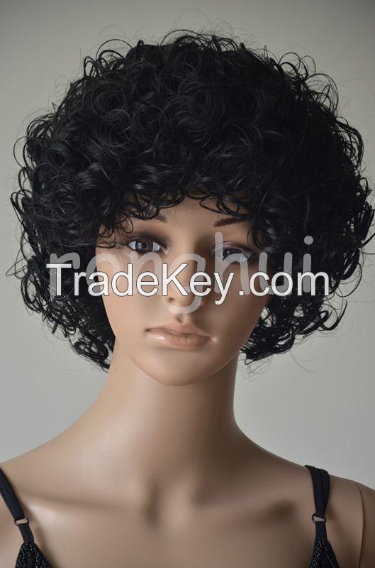 China hair factory synthetic hair wig, cheap afro wigs for black men