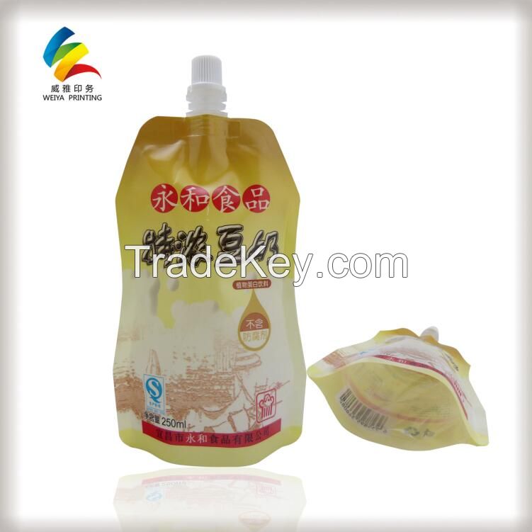 Non leakage Laminating Stand Up Pouch With Spout for Juice packing