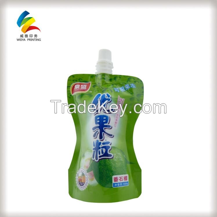 Plastic Customized Stand Foil Spout Pouch With Cap For Packing Juice