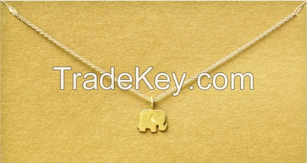 good luck elephant charm necklace 16&quot; overal chain