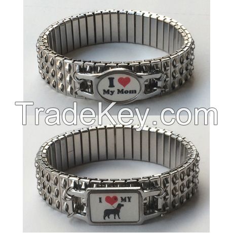 Customized stretch bracelet stainless steel