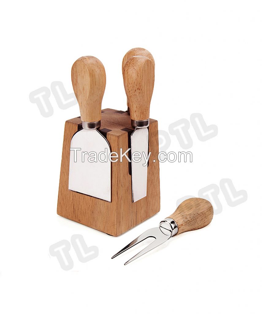 5-piece cheese set with cubic trapizoid magnetic stand