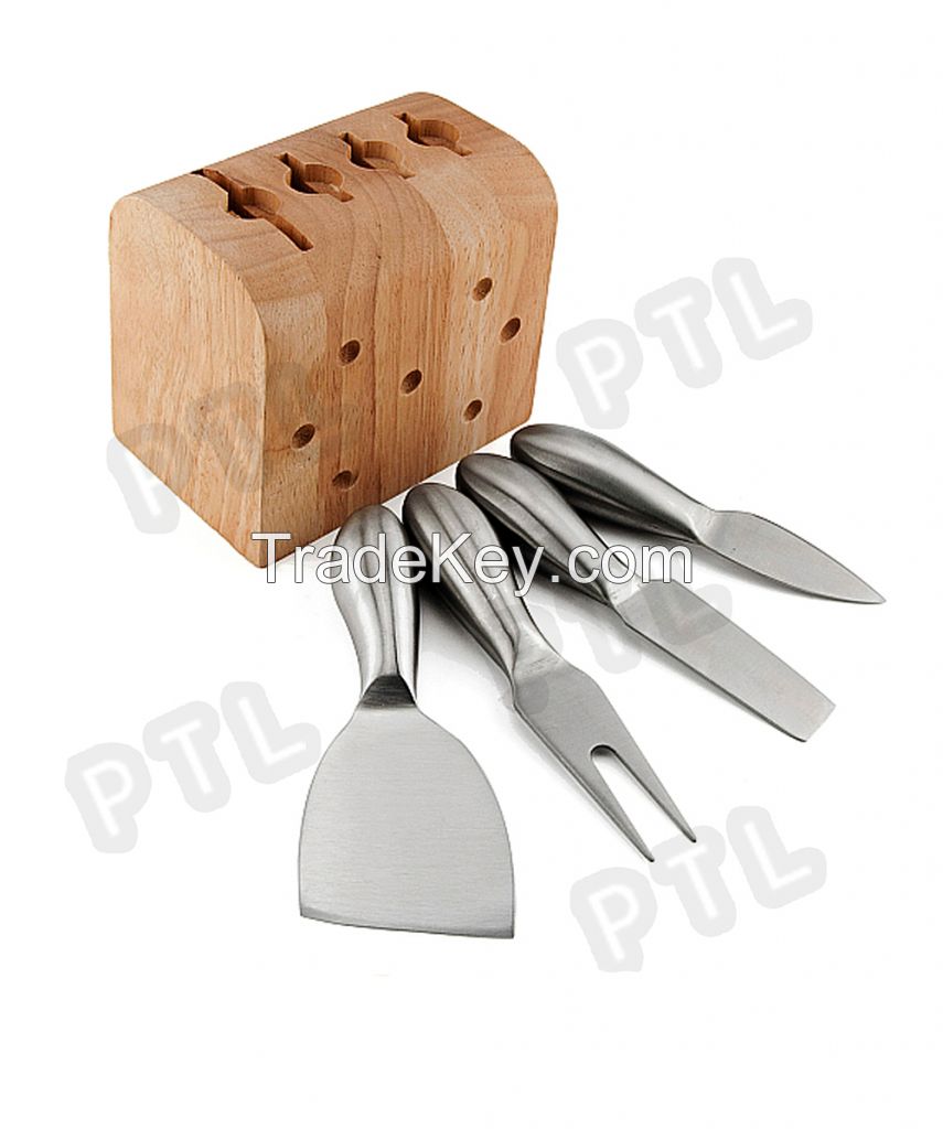 Stainless steel cheese set with hollow handle(solid stand included)