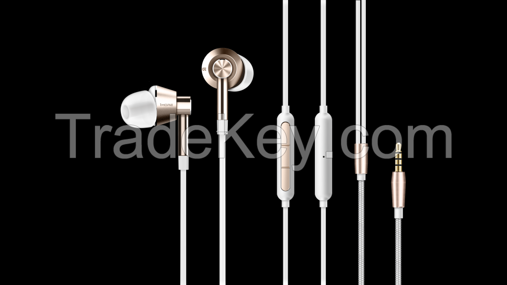 1MORE EO323 Dual Driver In-Ear Headphones with In-line Microphone and Remote (Gold) 