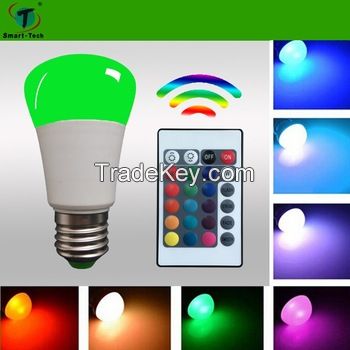 2016  3w, 4w, 5w, 7w, 9w, IR led color changing bulb