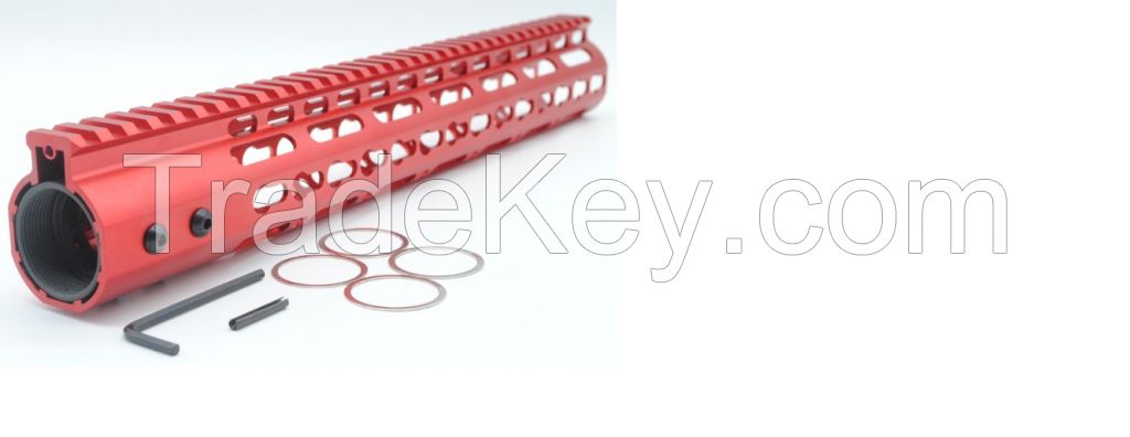 Red 13.5'' Length NSR Handguard Free Float KeyMod Ultralight Handguard Rail Mount