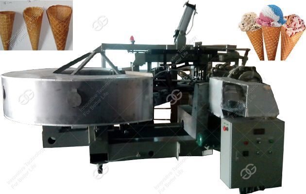 Minium model of crisp wafer rolled cone making machine with high capacity