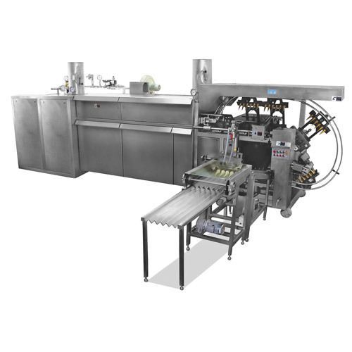 Minium model of crisp wafer rolled cone making machine with high capacity
