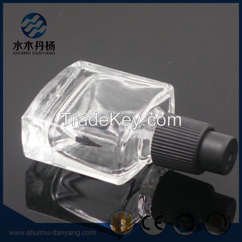 Fancy 8ml Flat Square Clear Glassgel Polish Bottle