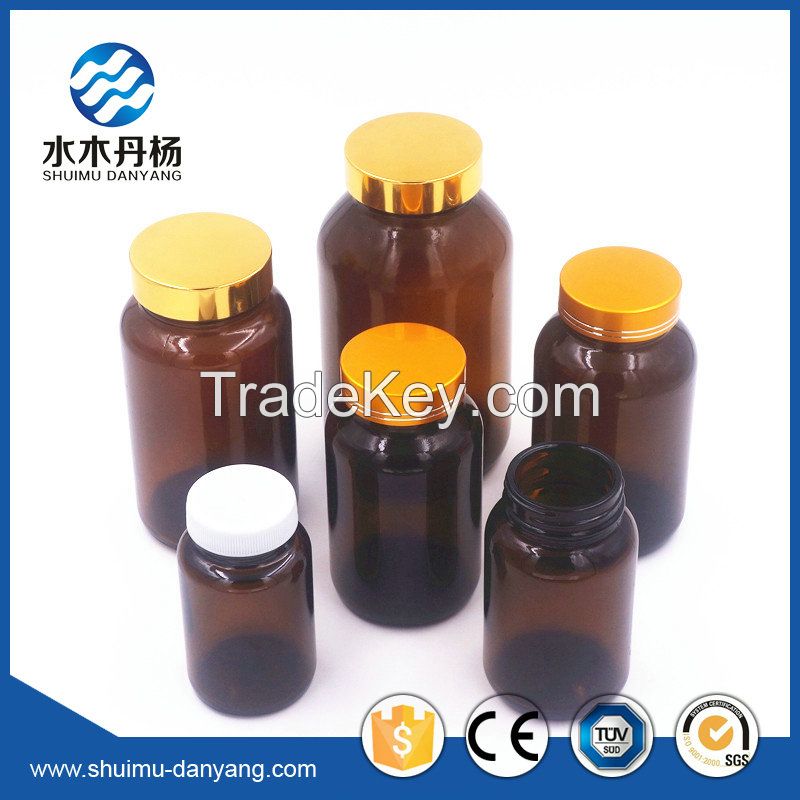 60ml-500ml amber round glass pharmaceutical bottle