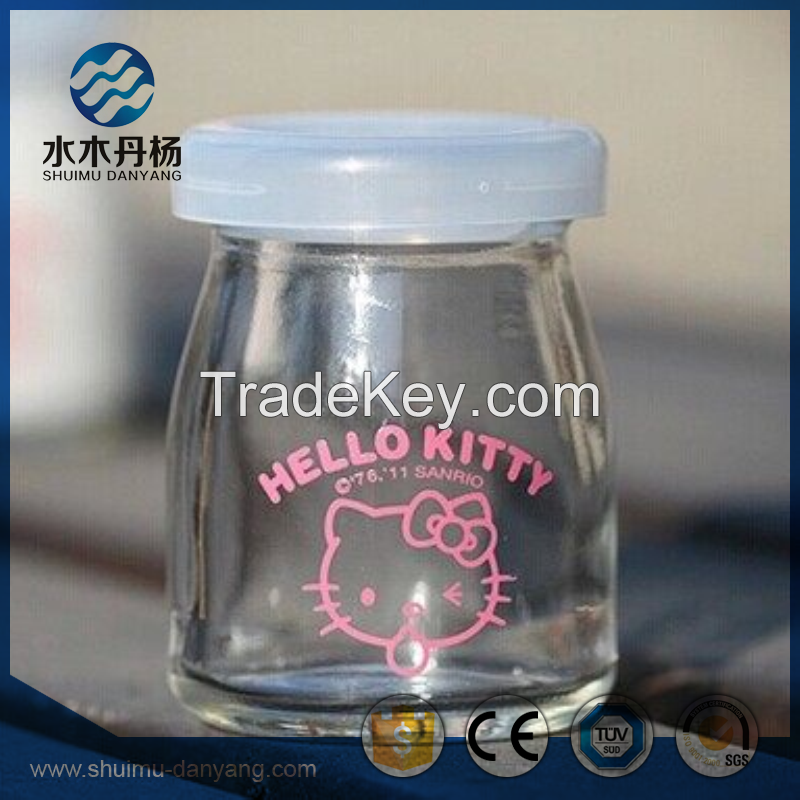 Hot selling 100ml round clear glass pudding bottle