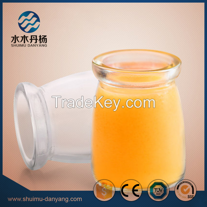 Hot selling 100ml round clear glass pudding bottle