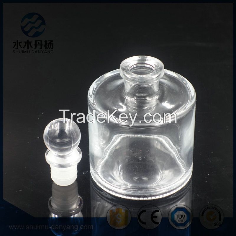 Luxury 100ml round clear home decor diffuser bottle reed diffuser bottle