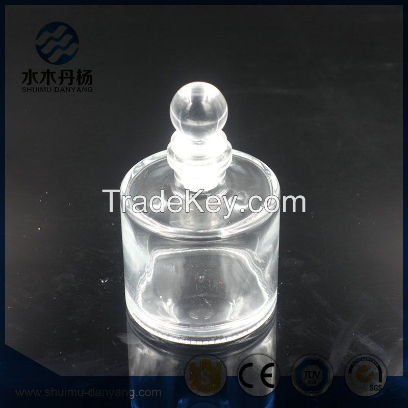 Luxury 100ml round clear home decor diffuser bottle reed diffuser bottle