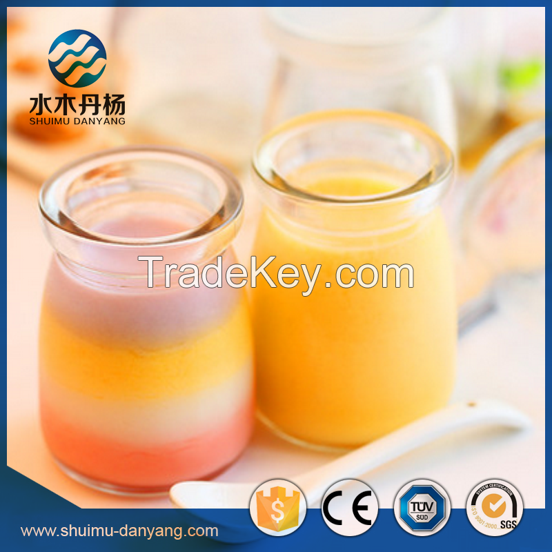 Hot selling 100ml round clear glass pudding bottle