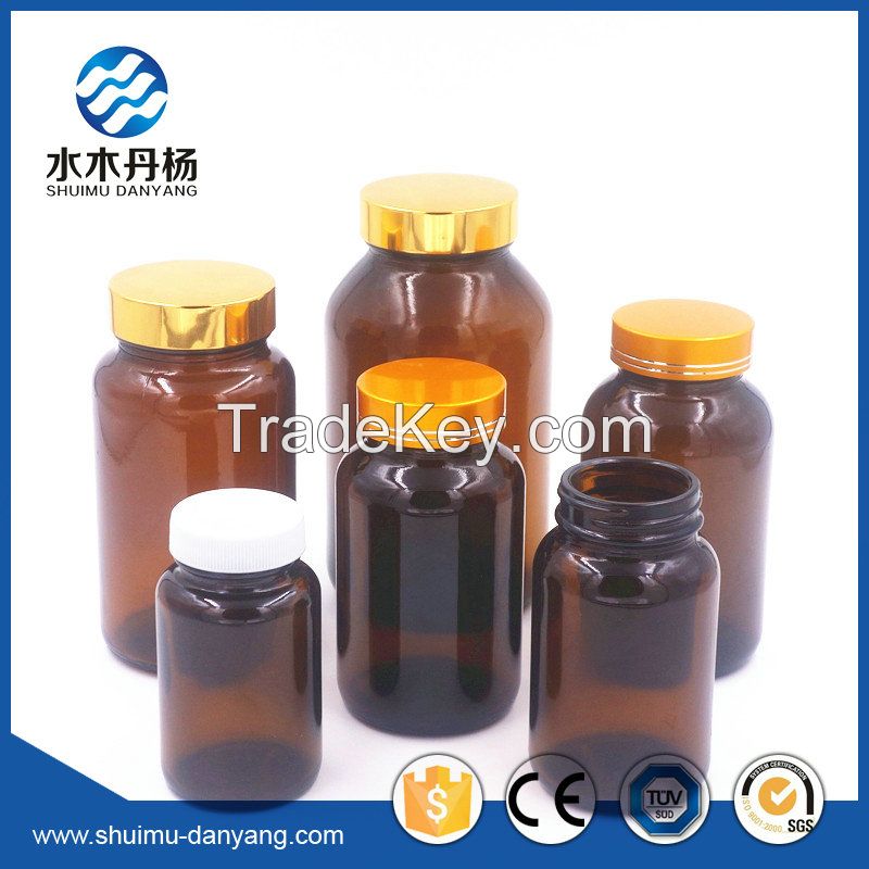 60ml-500ml amber round glass pharmaceutical bottle