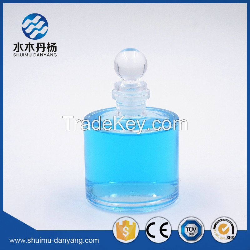 Luxury 100ml round clear home decor diffuser bottle reed diffuser bottle