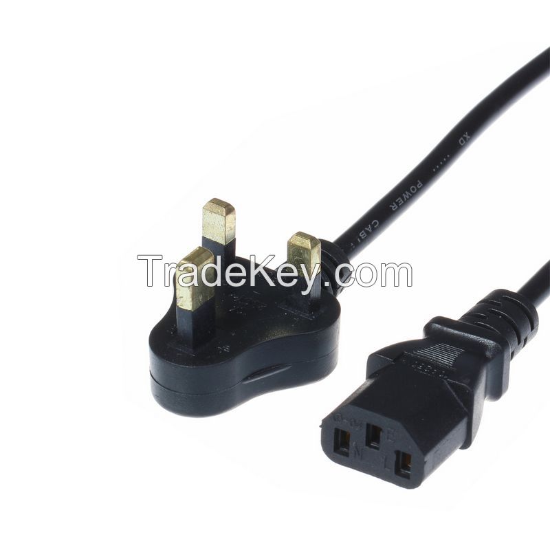 ODM OEM UK extension cord 3 pin home appliance power cable