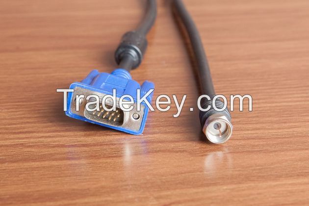 ODM OEM RoHS compliant vga rf feeder cable assembly