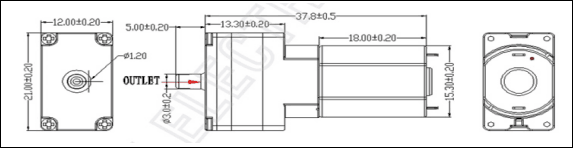 MPA1002 -Membrane Air Pump,  Brush DC Motor											