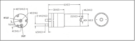 MPA2006L -Membrane Vacuum Pump,  Brush DC Motor	