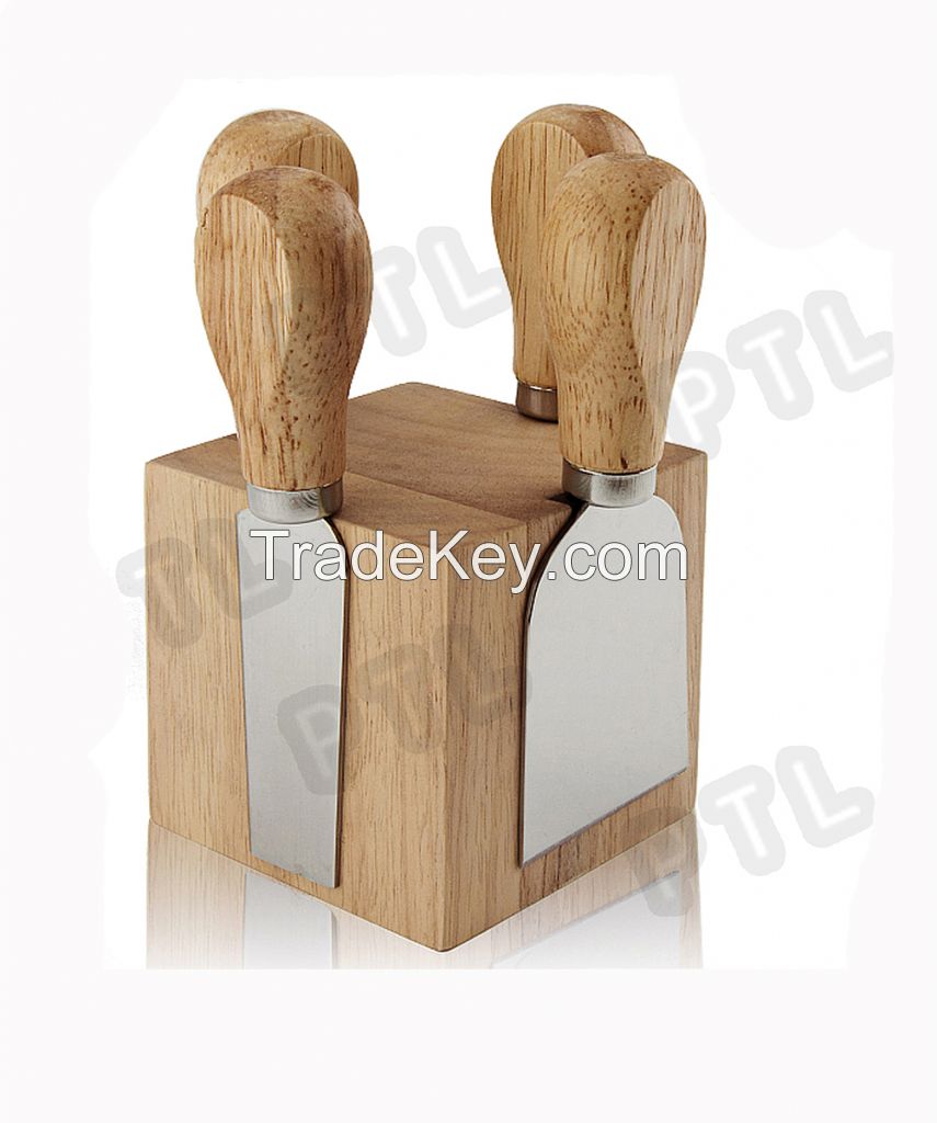 5-piece cheese set with cubic magnetic stand 
