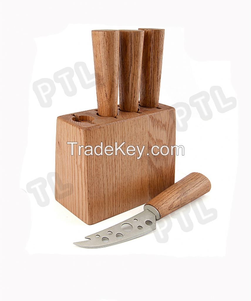 wooden cheese set with wooden stand(5pieces) 