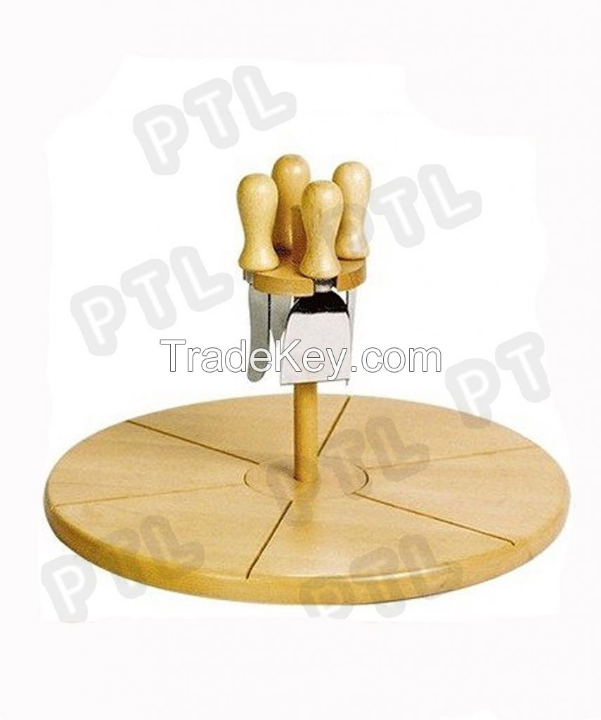 functional deluxe wooden cheese set(5 pieces)