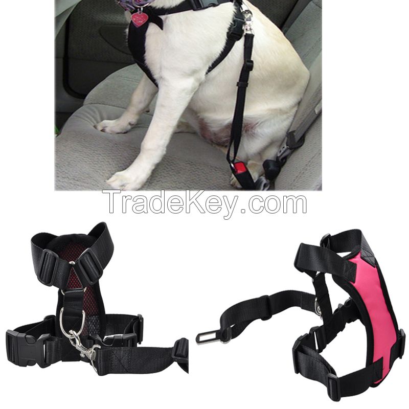 Pet Dog Car Safety Harness With Adjustable Leash Rope