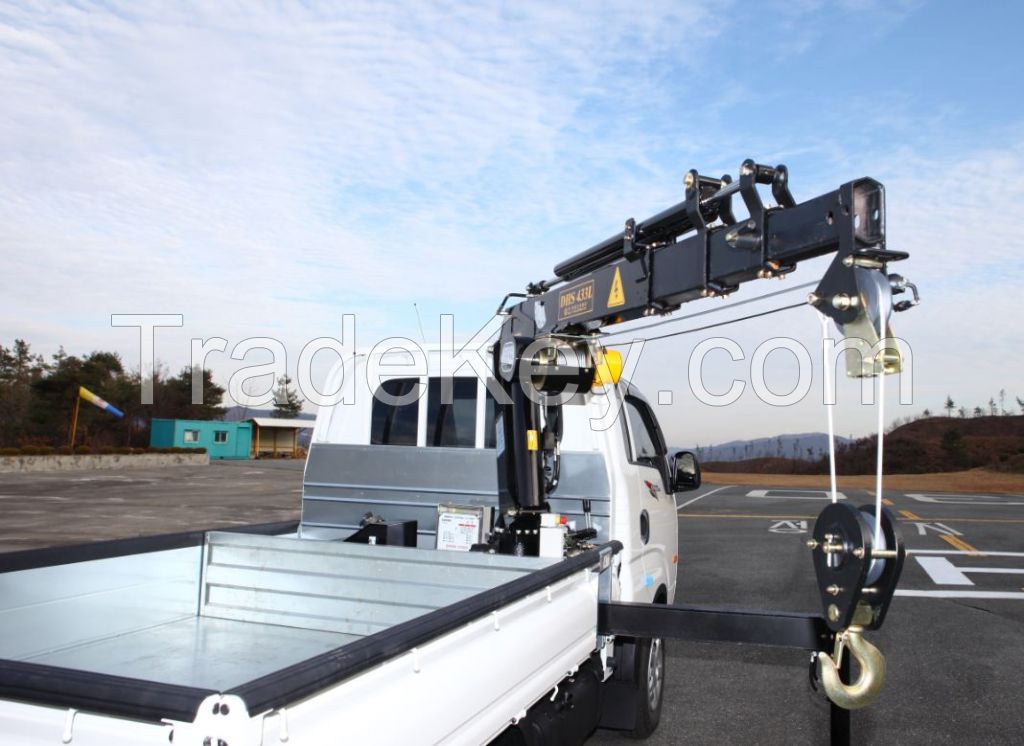 Cargo crane DHS433L truck mounted stick hydraulic crane telescopic