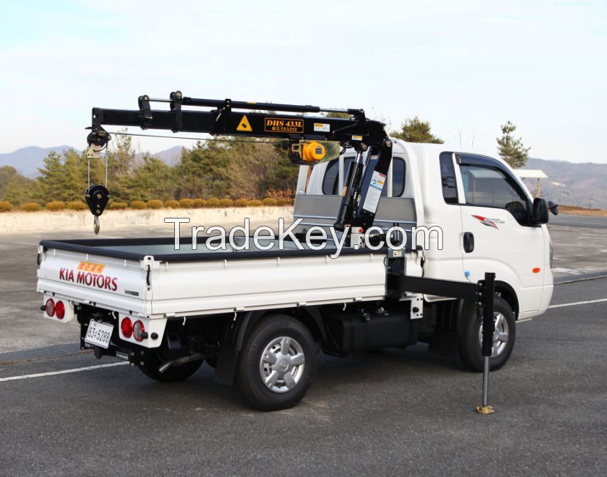 Cargo crane DHS433L truck mounted stick hydraulic crane telescopic