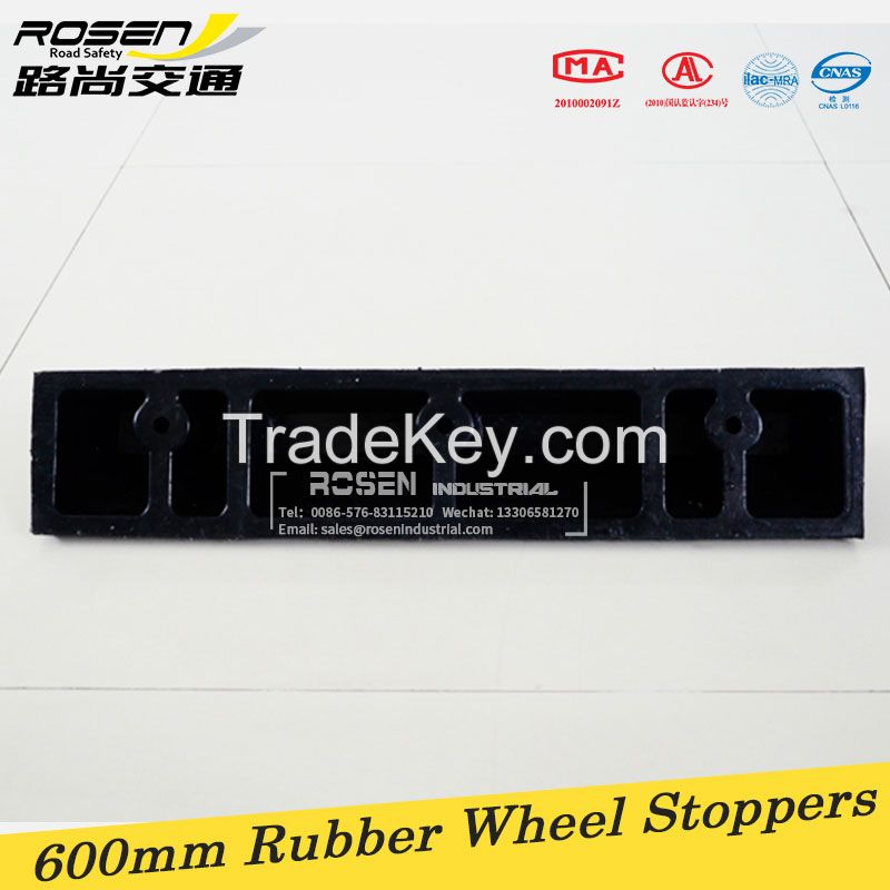 Single rubber wheel stop for parking lots and garages 600*120*100mm