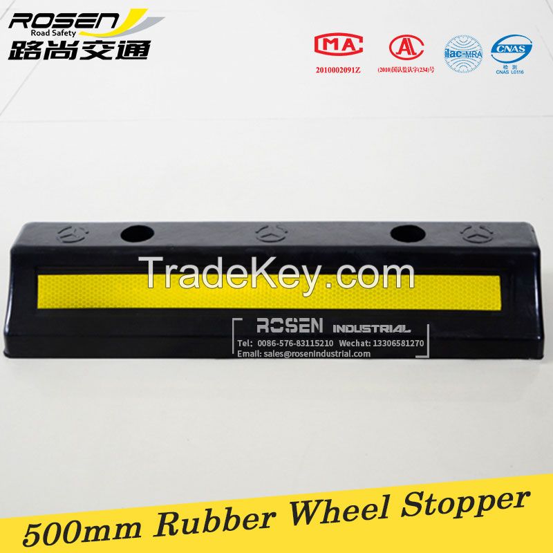 500mm*150mm*90mm Rubber Wheel Stopper Garage Car Parking Stops