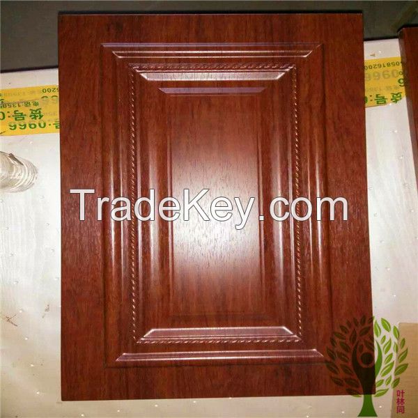 High glossy wood grain kitchen PVC Cabinet Door