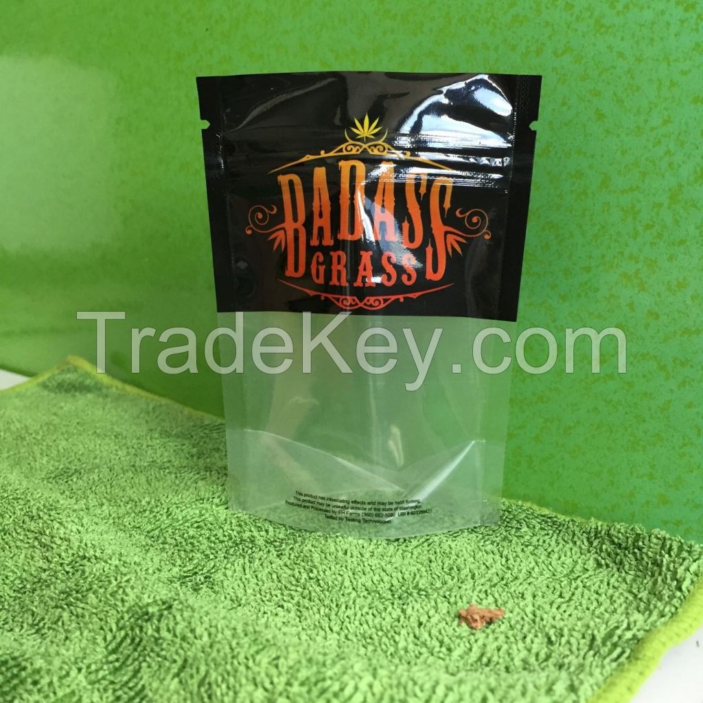 Food Grade Half Transparent Stand Up Pouch with Tear Notch for Packaging