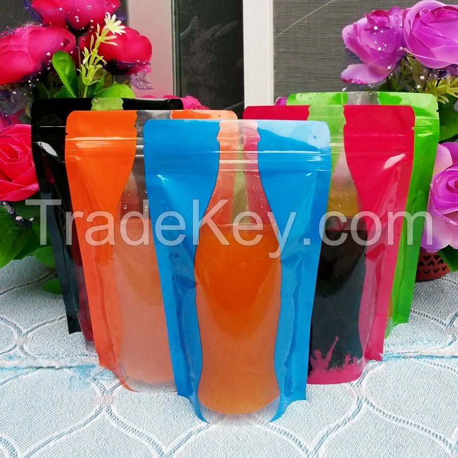 Custom Printed Food Grade Stand Up Zipper Bag with Tear Notch for Drinking Packaging