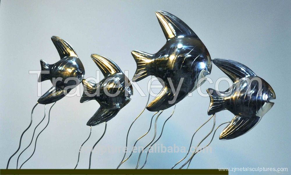 2016 New Art decoration Fish Shaped Stainless Steel Sculpture