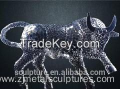 2016 New Fine Art Stainless Steel Sculpture Hollow Cattle