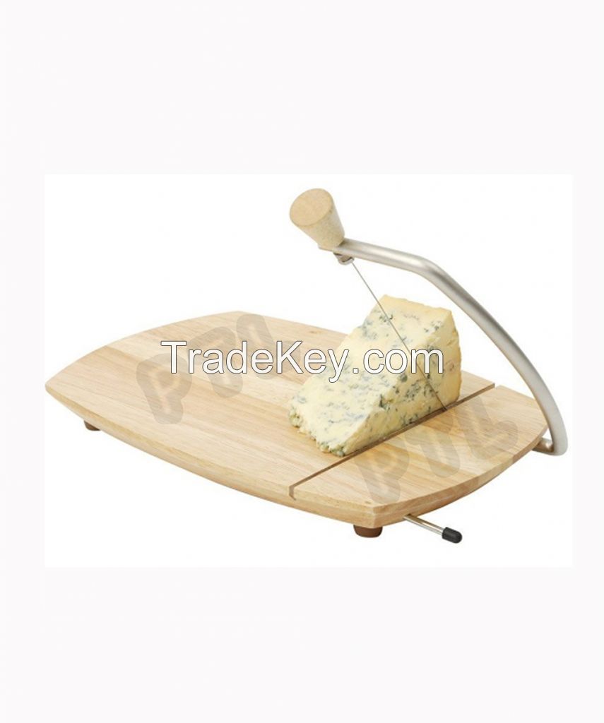 cheese wire cutter with wooden board and foot pad 