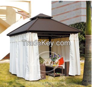 Derong Outdoor Furniture Pe Rattan Gazebo Garden Pilvilion