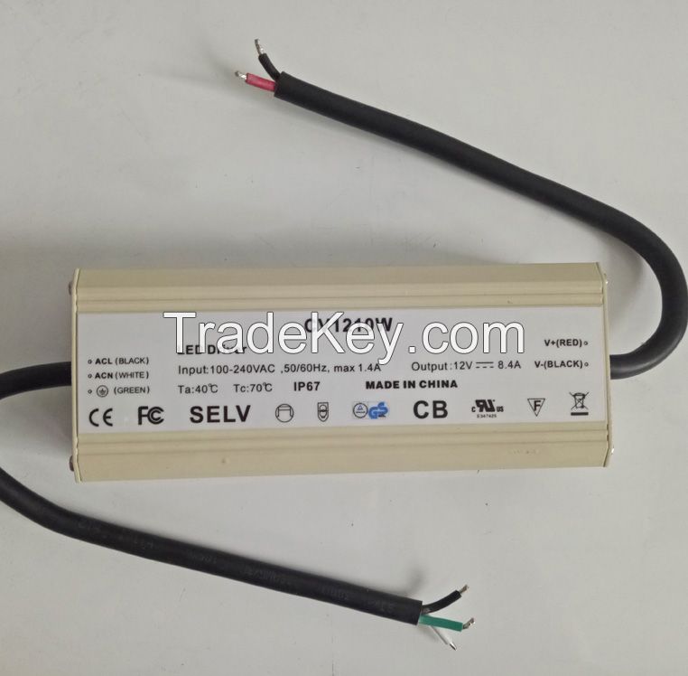 Constant voltage waterproof LED driver  100W