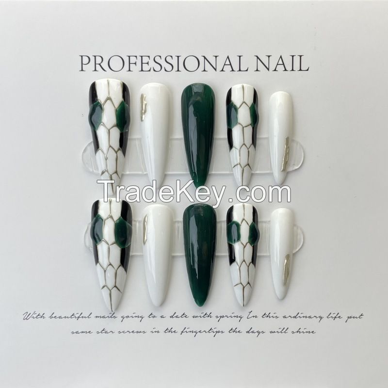 Full Cover Nails tips 500PCS/Set Boxed Hot selling Custom Logo White clear XXL False French press on Nails Tips