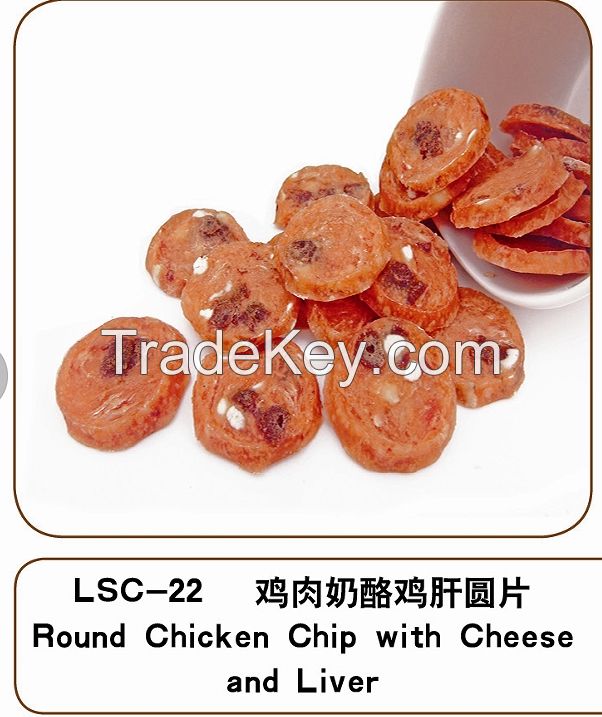 round chicken chip with cheese and liver